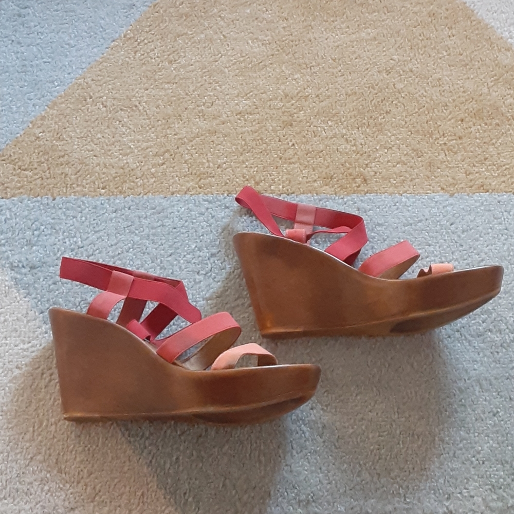 Coral Multicolored Wedge Sandal
